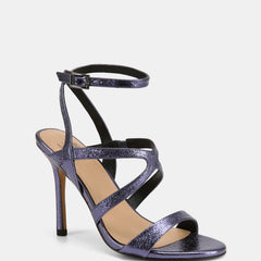 Uma High Sandals Blue Metallic Leather
