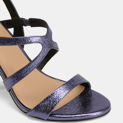 Uma High Sandals Blue Metallic Leather