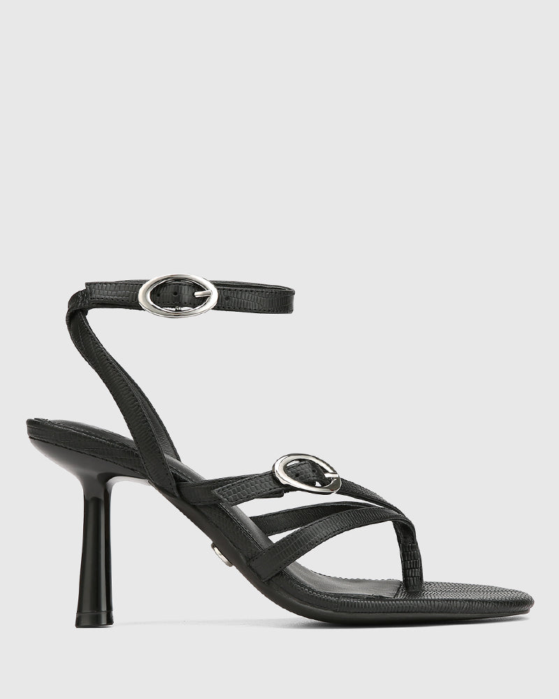 Utari Black Reptile Emboss Leather