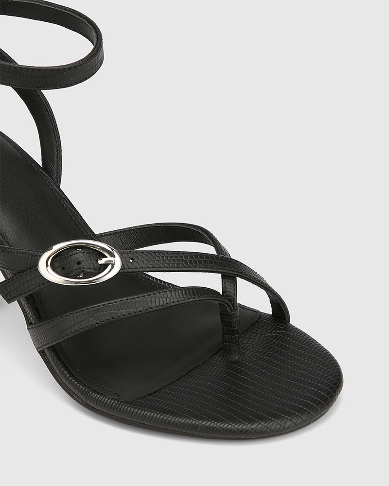 Utari Black Reptile Emboss Leather