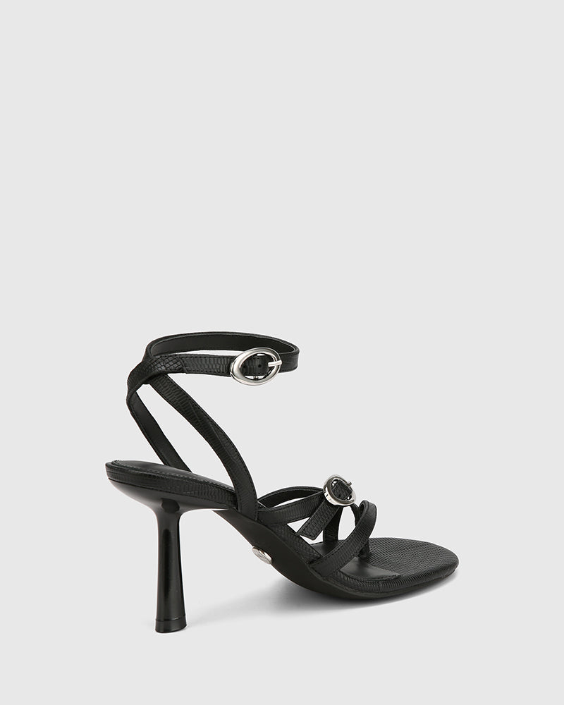 Utari Black Reptile Emboss Leather