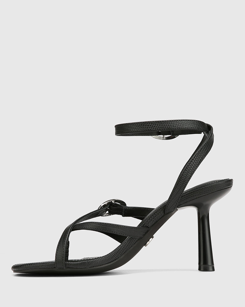 Utari Black Reptile Emboss Leather