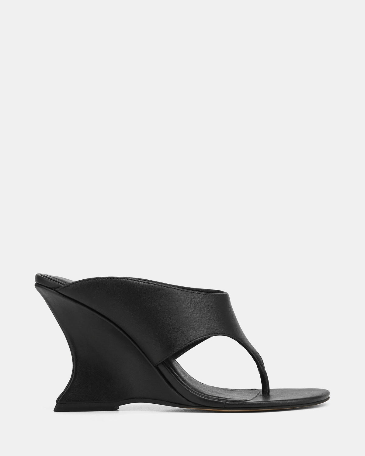 Violet Wedges Black Leather