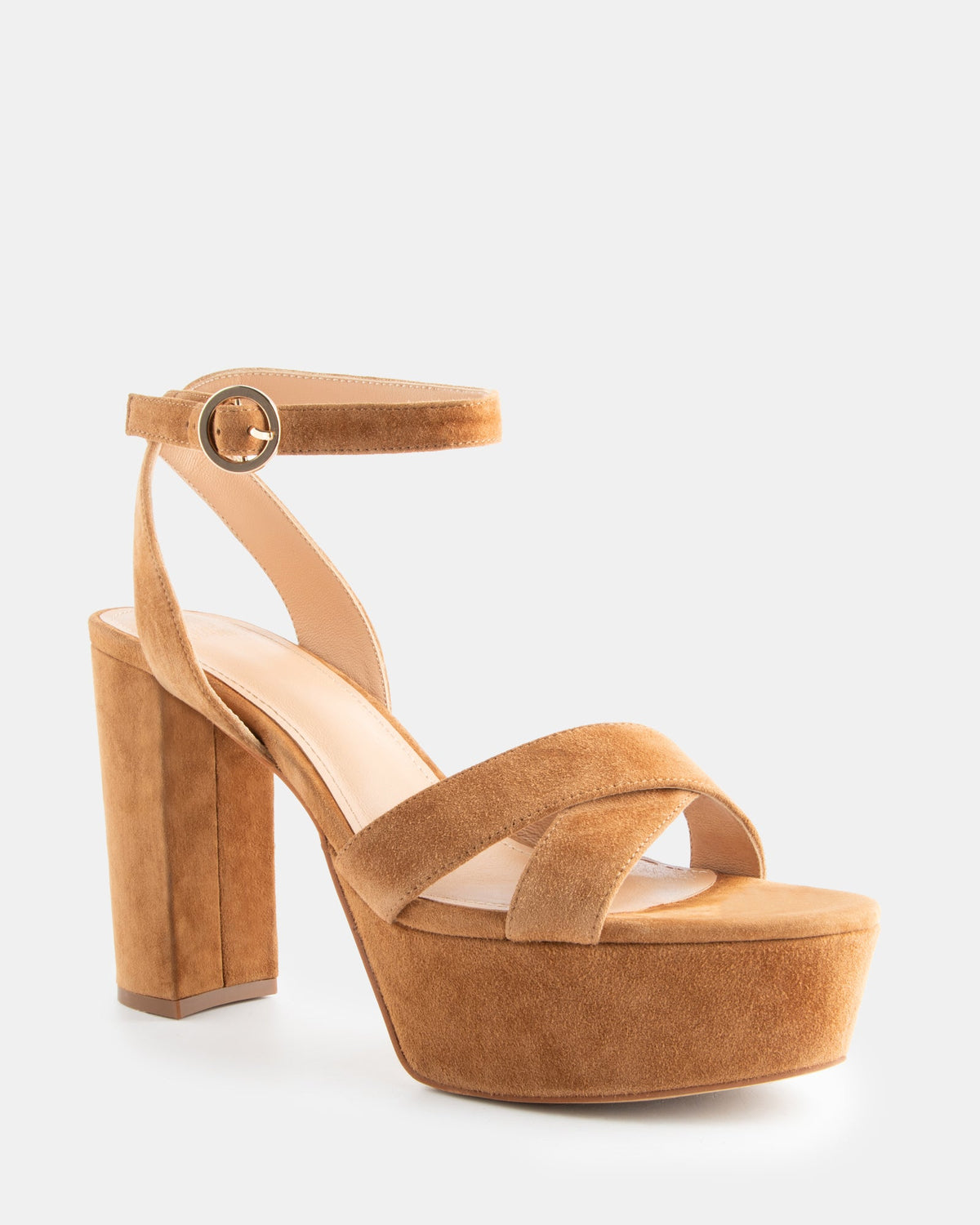 Winnie High Sandals Tan Suede
