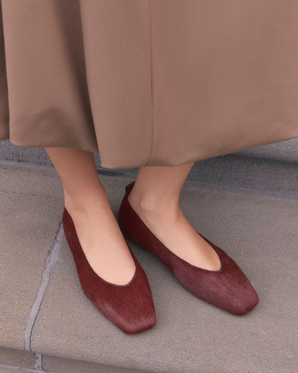 Belinda Casual Flats Raisin Leather