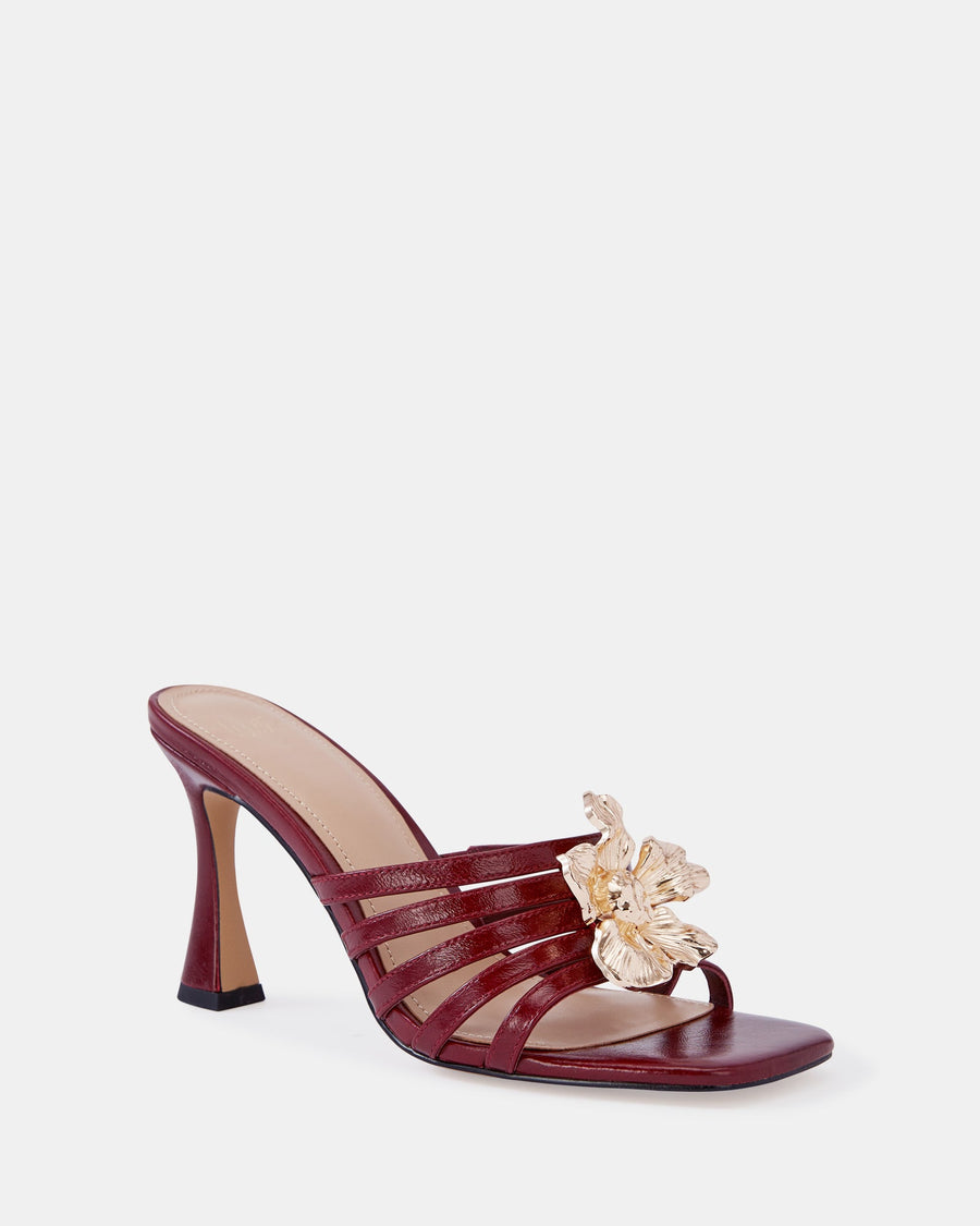 Yancy High Sandals Berry Leather