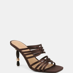 Yasmin High Sandals Espresso Satin