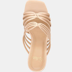 Yasmin High Sandals Champagne Satin