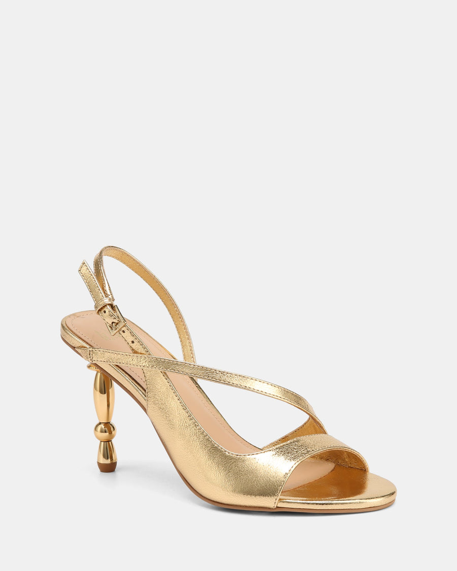 Yen High Sandals Gold Metallic Leather