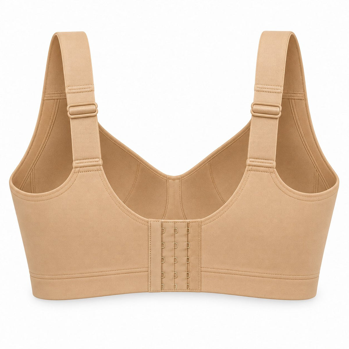 The Everyday Wireless Bra, Tan, back and straps