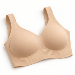 The Everyday Wireless Bra in Nude, detail view