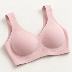The Everyday Wireless Bra in Pink, detail view