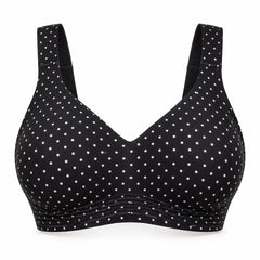 The Everyday Wireless Bra in Polka Dot Black