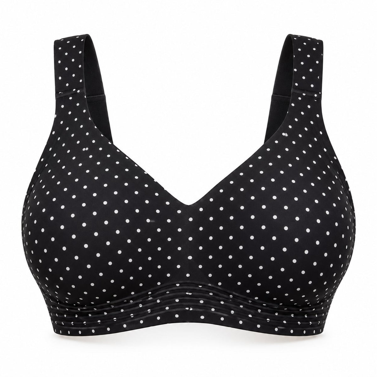 The Everyday Wireless Bra in Polka Dot Black