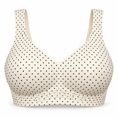 The Everyday Wireless Bra in Polka Dot White