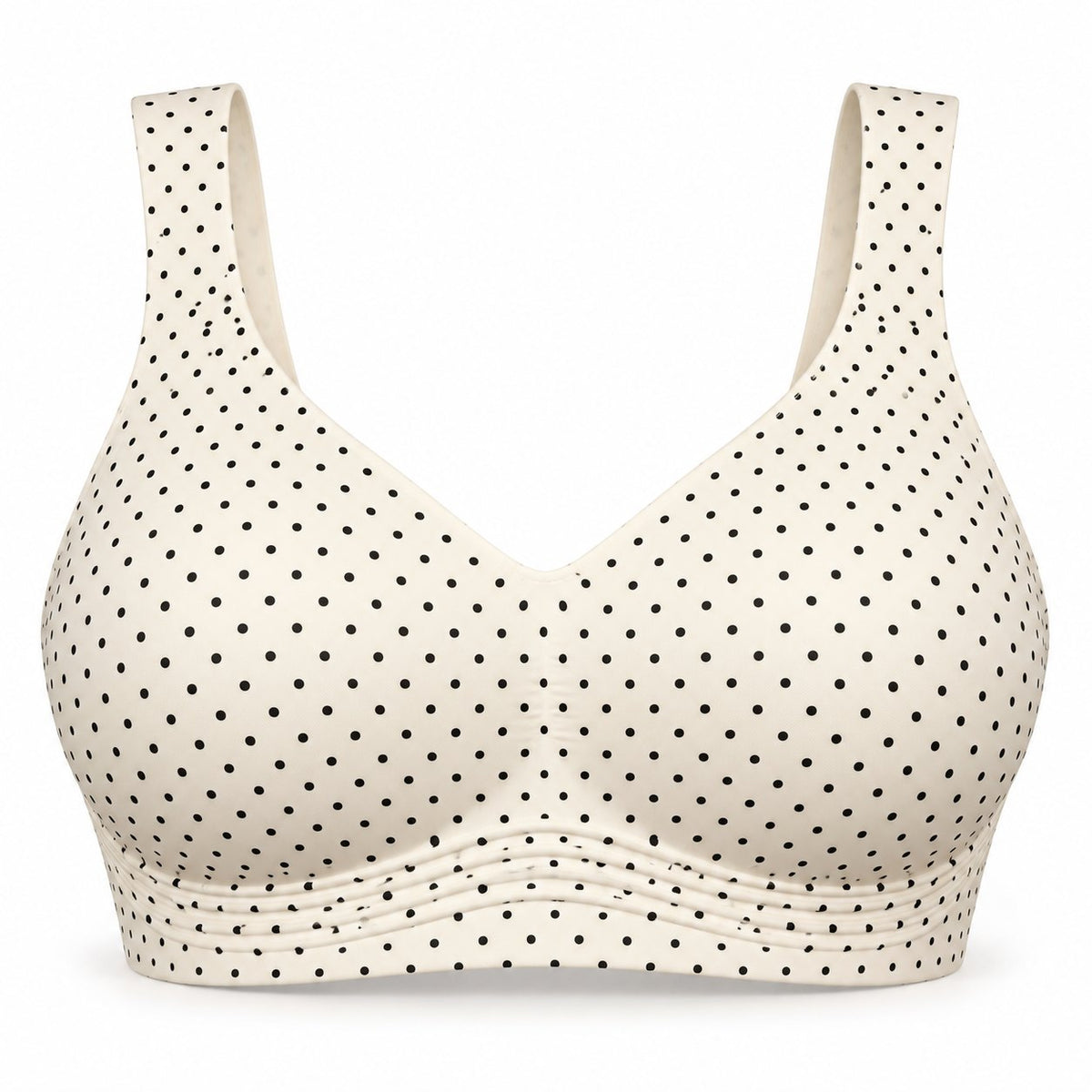 The Everyday Wireless Bra in Polka Dot White
