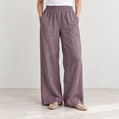 The Wide-Leg Linen Trouser in Dusty Purple