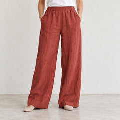 The Wide-Leg Linen Trouser in Rust